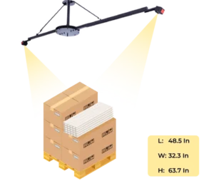 Pallet with irregular objects